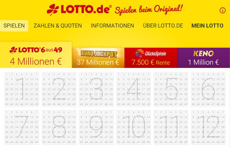 Lotto.de Hauptseite